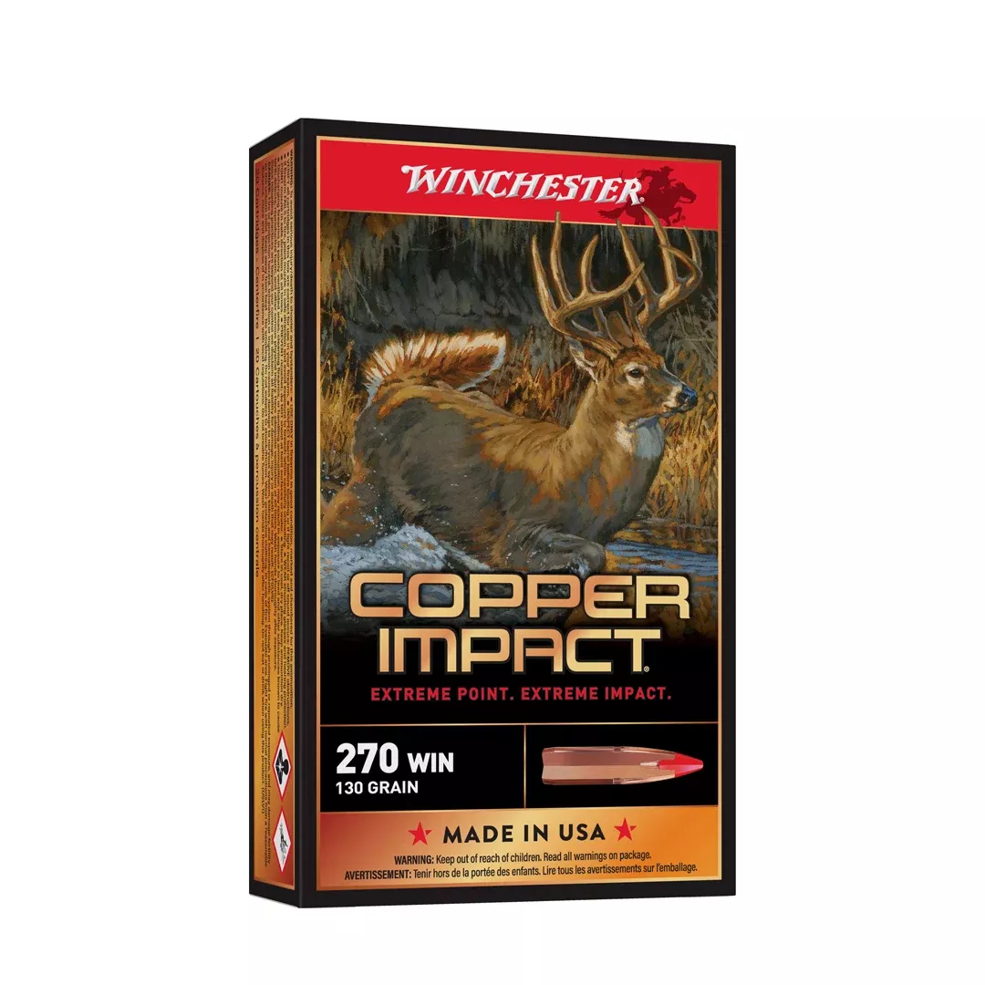 Winchester Ammo X270CLF Copper Impact270Win 130gr Copper Extreme Point Lead Free 20 Per Box/10 Case