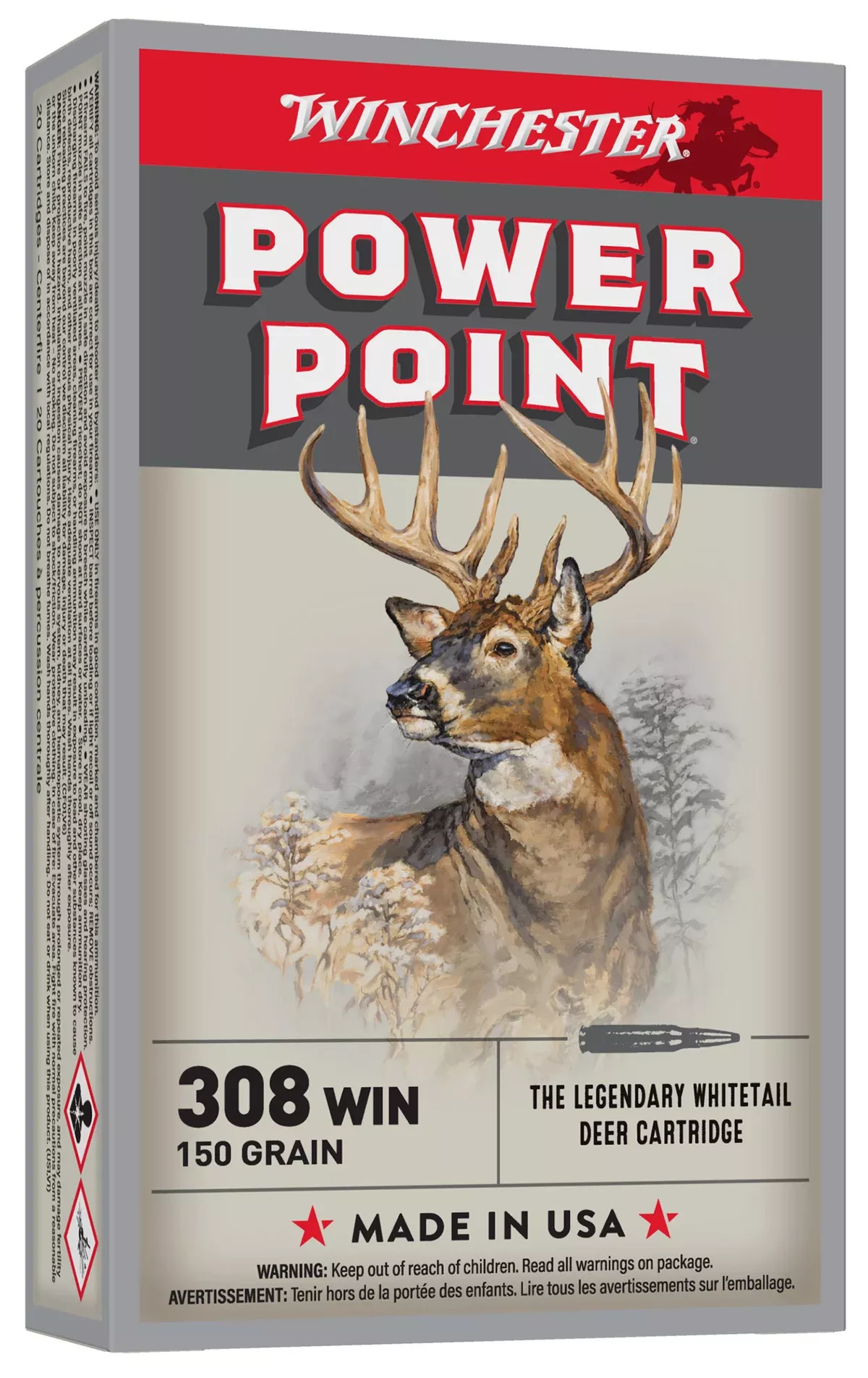 Winchester Ammo X3085 Power-Point308Win 150gr 20 Per Box/10 Case