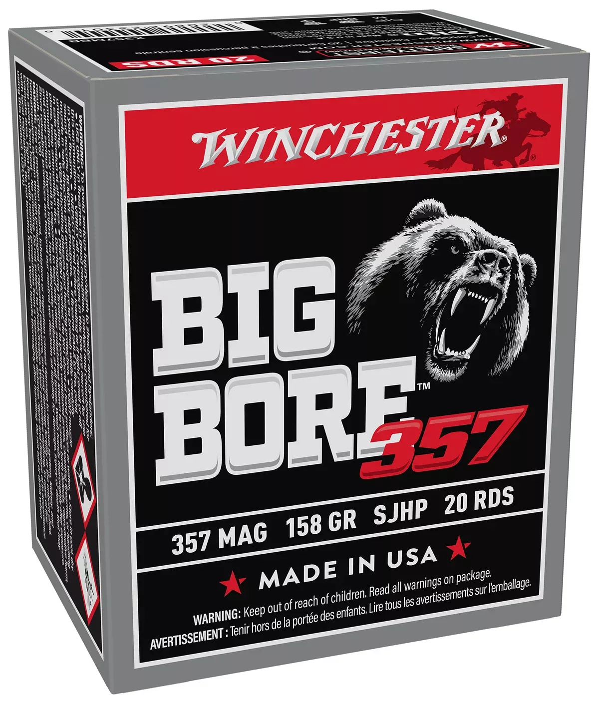 Winchester Ammo X357MBB Big Bore357Mag 158gr Semi Jacketed Hollow Point 20 Per Box/10 Case