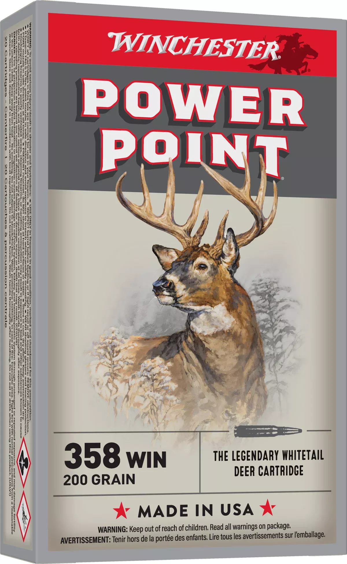 Winchester Ammo X3582 Power-Point358Win 200gr 20 Per Box/10 Case