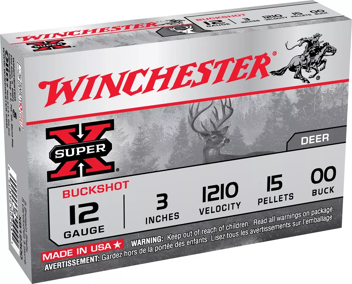 Winchester Ammo XB12300VP Super X12Gauge 3" 15Pellets 00Buck Shot 15 Per Box/10 Case *Value Pack