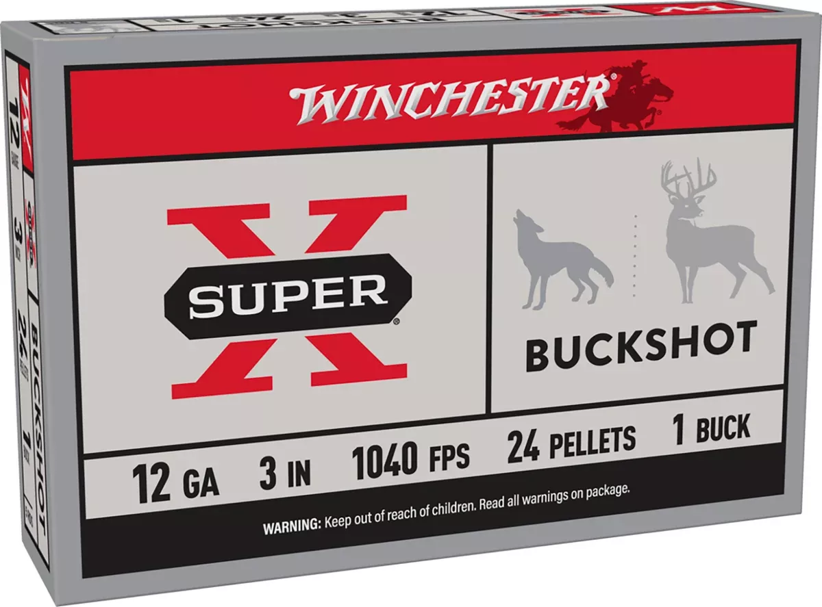 Winchester Ammo XB1231 Super X12Gauge 3" 1Buck Shot 5 Per Box/50 Case