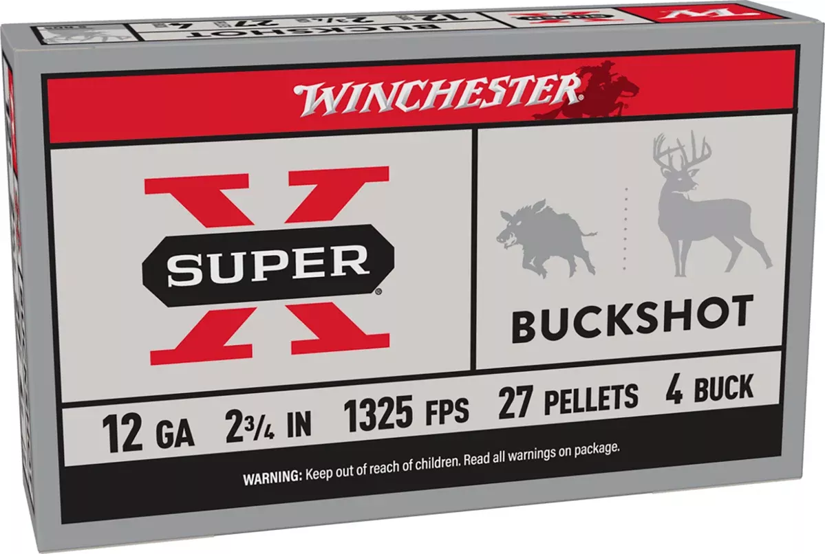 Winchester Ammo XB124 Super X12Gauge 2.75" 27Pellets 4Buck Shot 5 Per Box/50 Case
