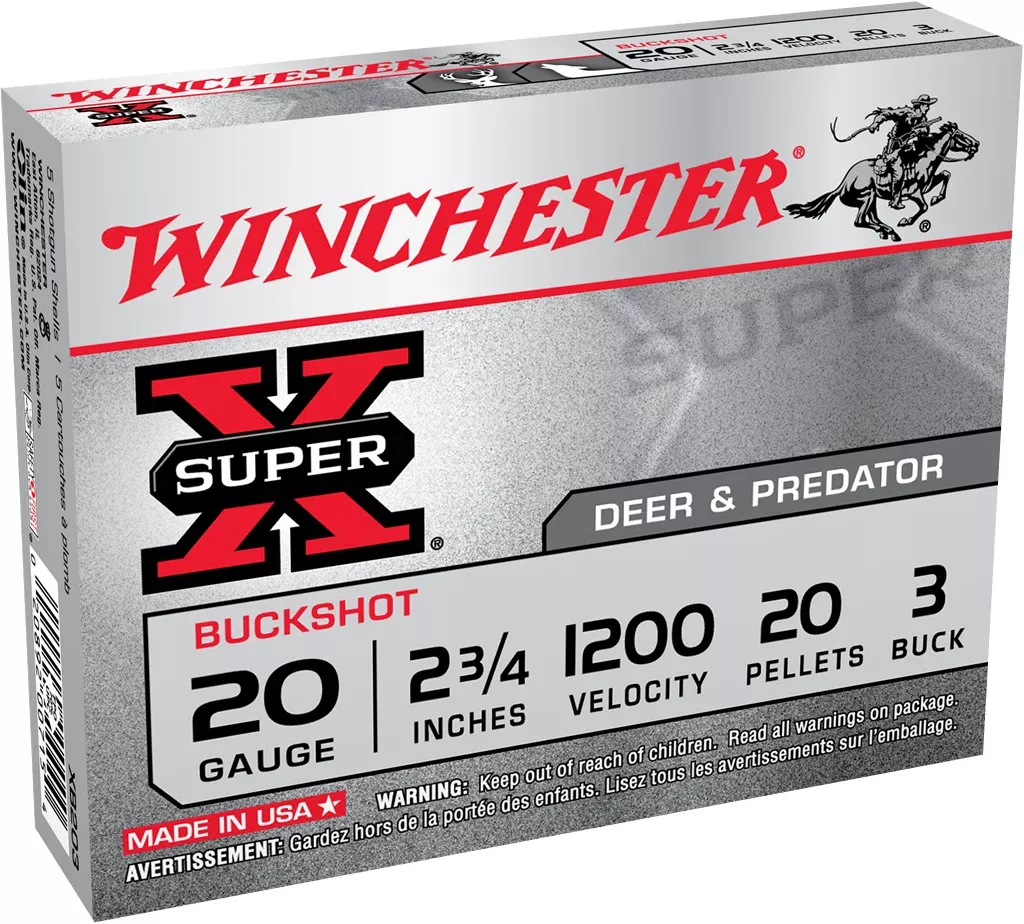 Winchester Ammo XB203VP Super X20Gauge 2.75" 20Pellets 3Buck Shot 15 Per Box/10 Case *Value Pack