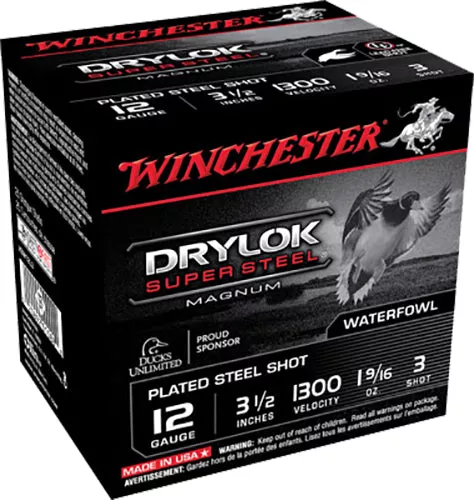 Winchester Ammo XSM12L3 DryLock Super Magnum 12 Gauge 3.50" 1 9/16 oz 1375 fps 3 Shot 25 Bx/10 Cs