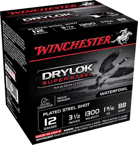 Winchester Ammo XSM12LBB DryLock Super Magnum 12 Gauge 3.50" 1 9/16 oz 1300 fps BB Shot 25 Bx/10 Cs