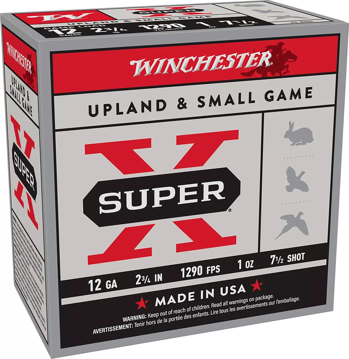 Winchester Ammo XU127 Super X Game Load 12Gauge 2.75" 1oz 7.5Shot 25 Per Box/10 Case