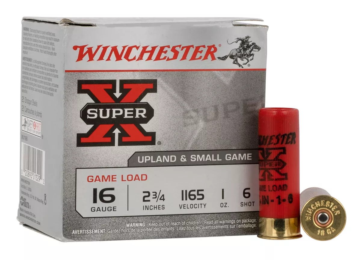 Winchester Ammo XU166 Super X Game Load 16Gauge 2.75" 1oz 6Shot 25 Per Box/10 Case