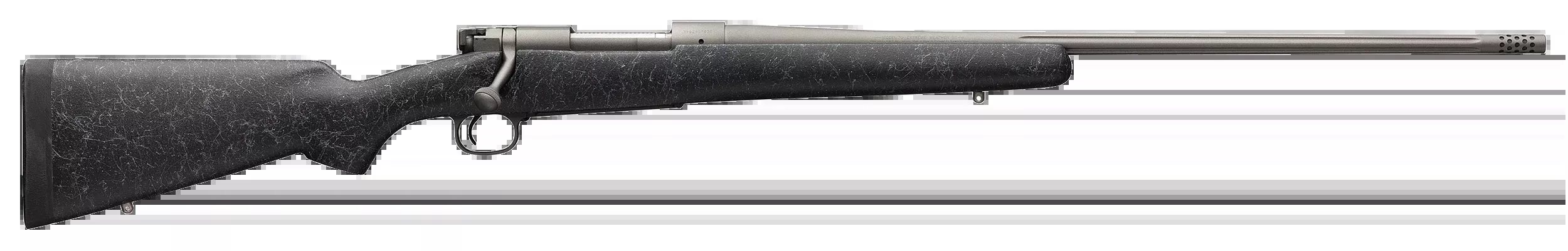 Winchester Model 70 Extreme 300 Win Mag 26" 3+1 Bolt Action Rifle - Tungsten Gray Cerakote / Charcoal Gray Bell & Carlson Stock