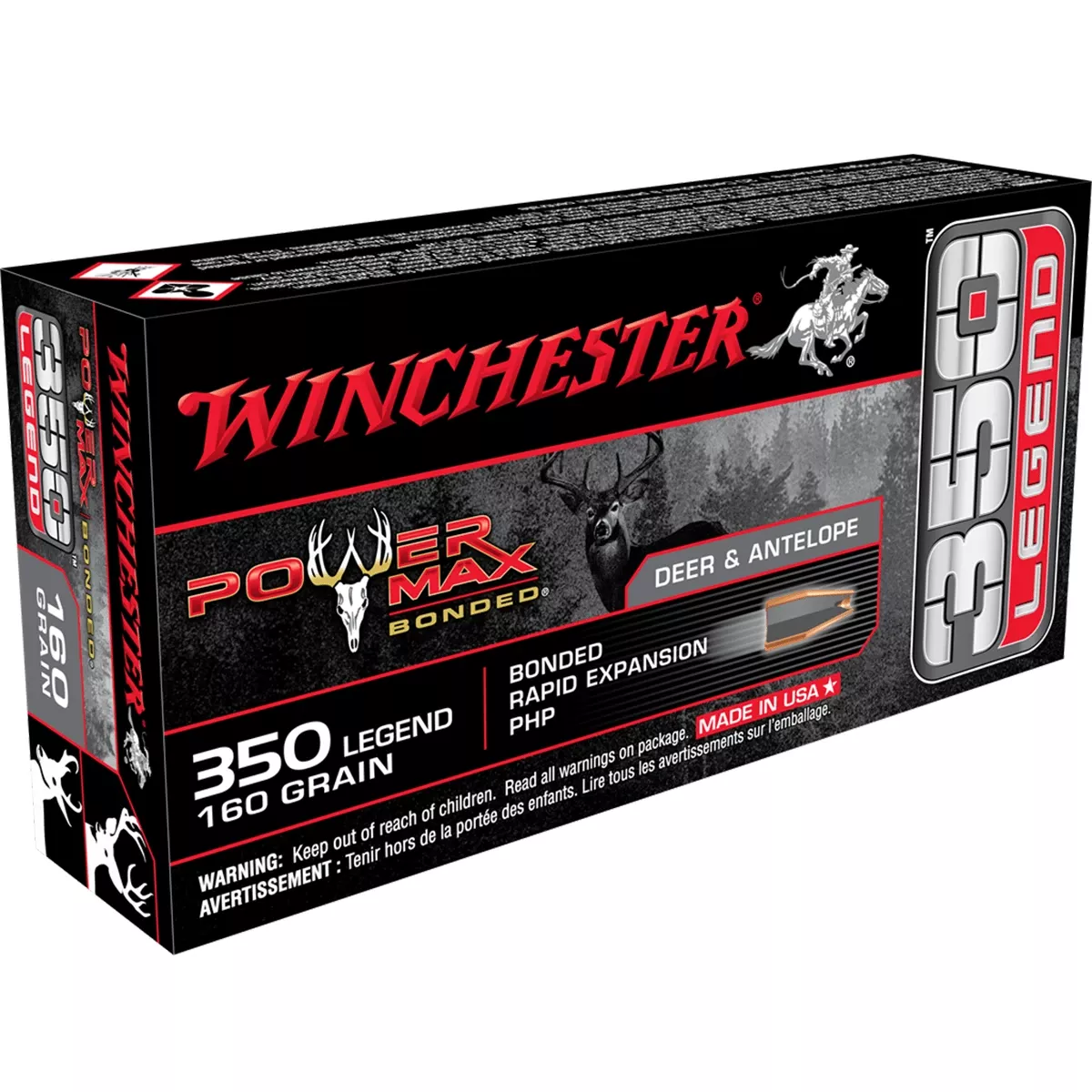 Winchester Power Max Bonded350 Legend 160 gr Protected Hollow Point Hunting Ammo