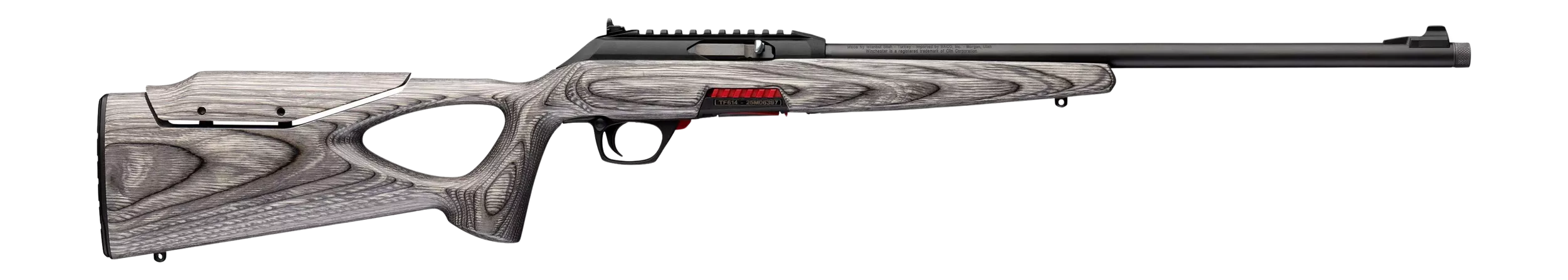 Winchester Repeating Arms 521172102 Wildcat SR 22 LR 10+1 16.50" Matte Blued Threaded Barrel, Black Composite Receiver w/Picatinny Rail, Gray Thumbhole w/Adjustable Comb Laminate Stock, Ambidextrous