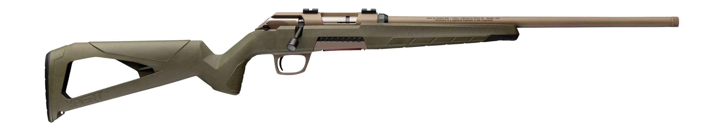 Winchester Repeating Arms 525240286 Xpert17 WSM 8+1 18" Flat Dark Earth Cerakote Threaded Barrel, Flat Dark Earth Cerakote Steel Drilled & Tapped Receiver, OD Green Thumbhole Polymer Stock