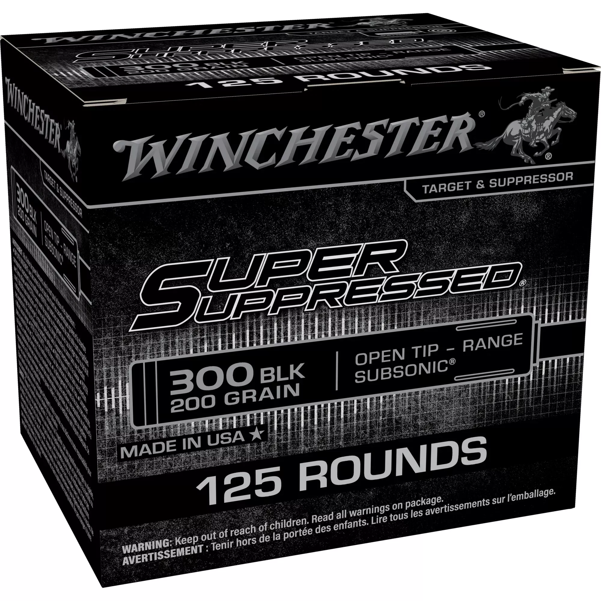 Winchester Super Suppressed 300 AAC Blackout 200 Grain Full Metal Jacket Subsonic Ammo SUP300BLK2