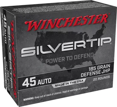 Winchester W45AST Silvertip 45ACP 185 GR STHP - 20 Rounds / Box