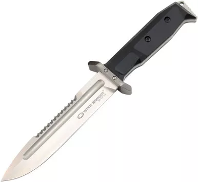 WithArmour Expendable Fixed Blade - 6.5" Stonewash D2 Steel Blade, Black G10 Handles, Black Kydex Belt Sheath