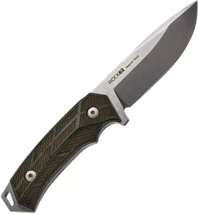 WOOX Rock62 Sculpted Micarta Fixed Blade - 4.5" Stonewash Sleipner Steel Blade, Sculpted Micarta Scales