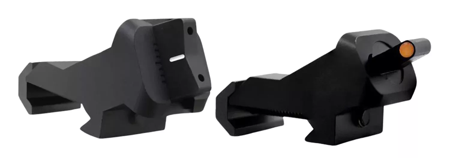 XS Sights AR00081N XTI2 45 Degree Offset BUIS Non-Tritium SetBlack Orange Front White Stripe Rear for AR-15