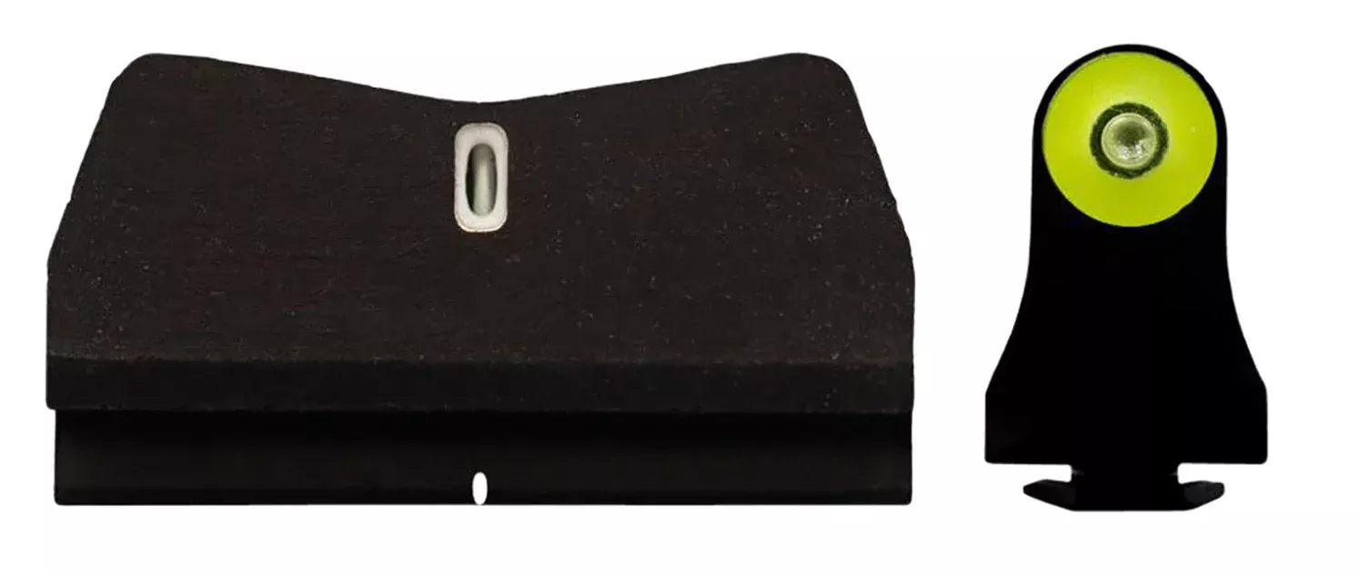 XS Sights GL0015P5Y DXT2 Big Dot Night Sights fits GlockBlack | Green Tritium Yellow Outline Front Sight Green Tritium White Outline Bar Rear Sight