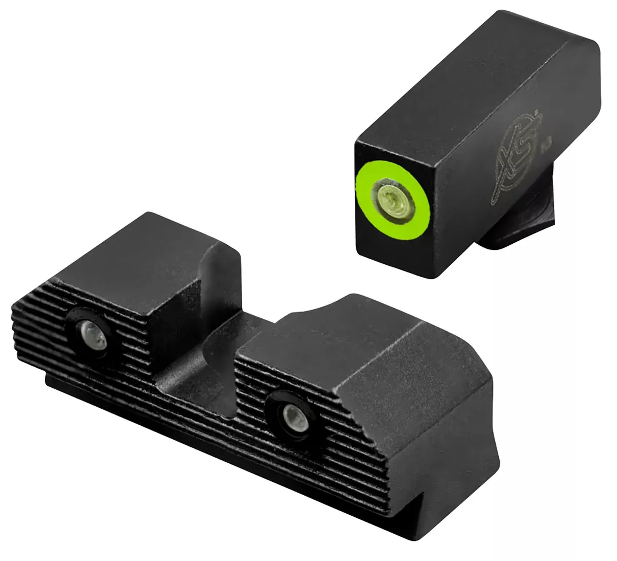 XS Sights GLR201P6G R3D 2.0 Night Sights fits GlockBlack | Green Tritium Green Outline Front Sight Green TritiumRear Sight