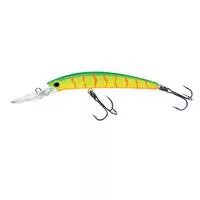 Yo- Zuri Crystal Minnow Deep Diver Walleye, Floating, 5- 1/4 ", 7/8 Oz, # 2 Hook, Chartreuse Tiger