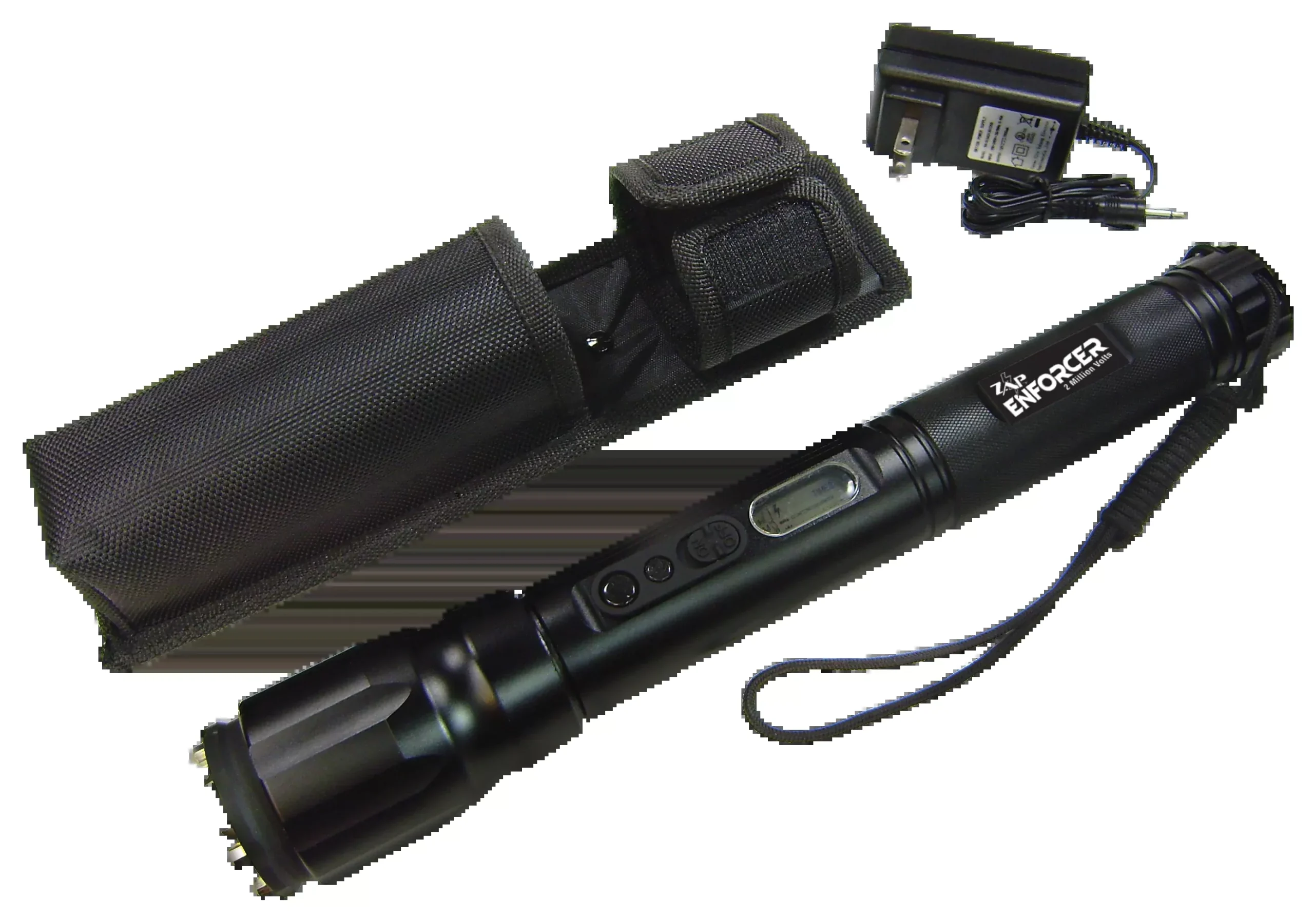 Zap Enforcer Stun Gun/Flashlight 2 Million Volt Black Aluminum