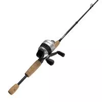 Zebco 33 Cork Spincast Reel And Fishing Rod Combo, 6- Foot 6- Inch 2- Piece Graphite Rod With Split- Grip Cork Handle, Quickset Anti- Reverse Fishing Reel With Bite Alert, Silver