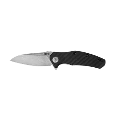 Zero Tolerance 0770CF Assisted Flipper - 3.25" S35VN Stonewash Blade, Carbon Fiber Handles