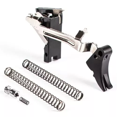 ZEV FULADJDRP9BB Fulcrum Adjustable Trigger Drop-In Kit with Black Safety Compatible with Glock 7, 17C, 17L, 19, 19C, 26, 34 Gen 1-3 Curved