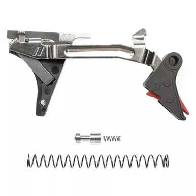ZEV Technologies PRO Flat Face Trigger - Drop-In Kit, For Glock Gen 1-4, 9MM, Black/Red